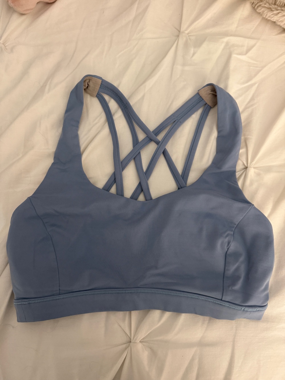 lululemon athletica strappy sports bra in dusty blue